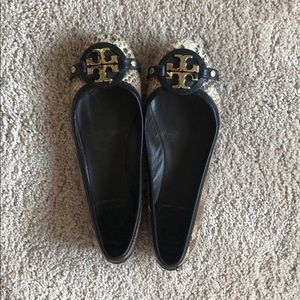 Tory Burch Snakeskin Caroline Ballet Flat